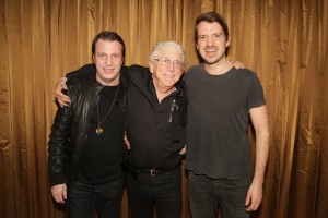 Ibiza EDM DJ Duo The Aristofreeks Max Martire (Left) and Shanti Matkin (Far Right)  with Jerry Greenberg (Middle) at the Official Launch Party for New Label, at LIGHT Nightclub, Mandalay Bay Hotel & Casino May 6  Photo Credit: © Edison Graff.