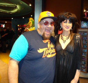 Characula with comedian Stephen Kramer Glickman at Jessica Hall’s birthday bash at Sweet! Candy Store