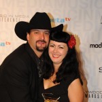 Coldwater Canyon Band frontman Howie Vaughn with fellow nominee rockabilly sensation Karling on the Red Carpet at the Hollywood Music In Media Awards on November 18 at The Highlands located in the Kodak Theater Complex/Hollywood & Highland Center.