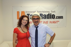 Artist Kelly McGrath pictured with jazz musician Professor RJ Ross during L.A. Talk Radio on Sunday, June 20.