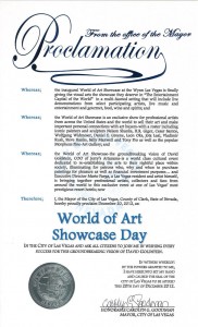 Mayor's Proclamation for World of Art Showcase Day