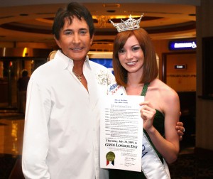 PHOTO CAPTION (left to right): GREG LONDON, Christina Keegan, Miss Nevada 2009.