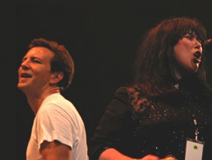 Pictured left to Right: Eddie Vedder of Pearl Jam and Ann Wilson of Heart.