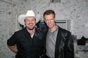PHOTO CAPTION: Rising country singer Shane Wyatt with country music legend Randy Travis at the Surf Ballroom in Clear Lake, IA on July 18.